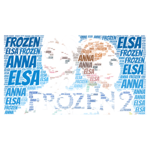 Frozen word cloud art