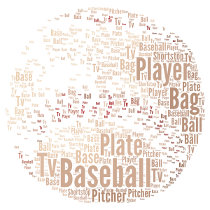 Baseball word cloud art