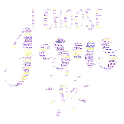 I choose Jesus!!! word cloud art