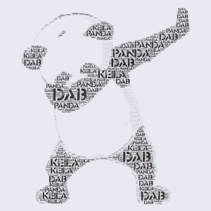 lengend panda dab word cloud art