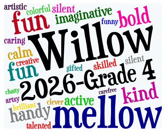 Willow word cloud art