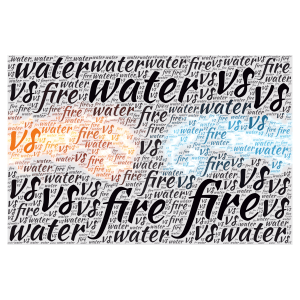 FIRE vs WATER #fizzbump word cloud art