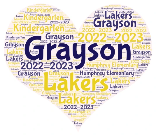 Laker K Heart Wordle word cloud art