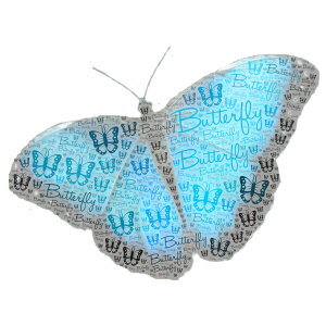 Butterfly word cloud art