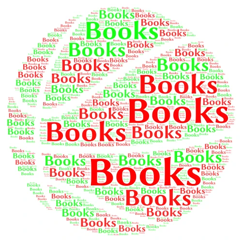 Books word cloud art