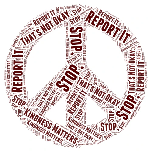 Stop Harassment word cloud art