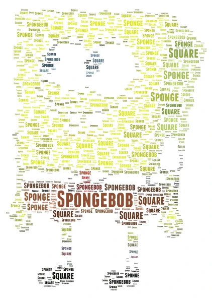 Spongebob word cloud art