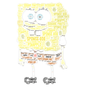 Copy of Sponge bob word cloud art