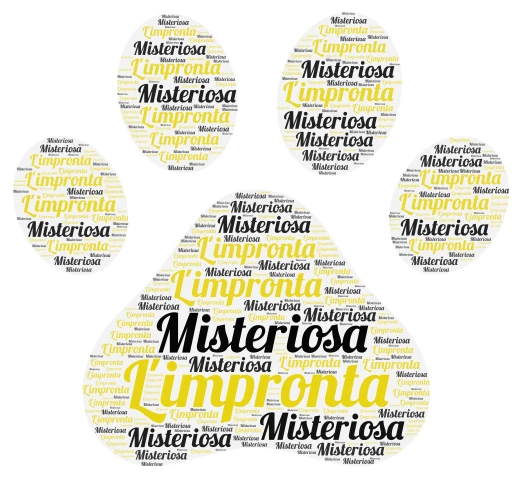 L'impronta misteriosa word cloud art