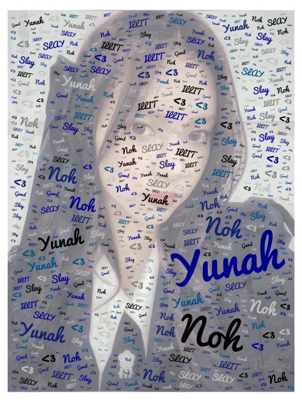 Yunah Noh - ILLIT - Kpop word cloud art