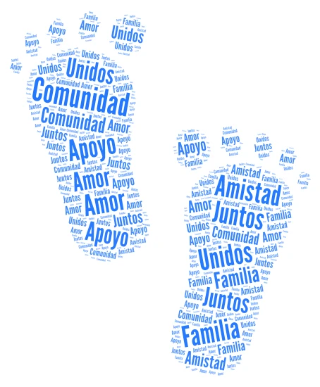 Caligrama de la comunidad word cloud art