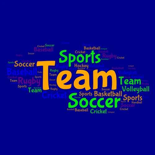 Team Sports word cloud art