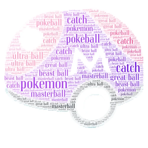 pokeballs word cloud art