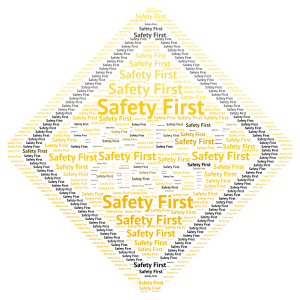 Safety First! word cloud art