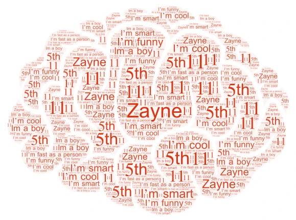 Zayne word cloud art