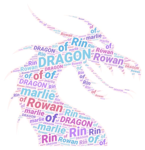 DRAGON word cloud art