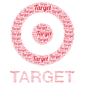 Target word cloud art