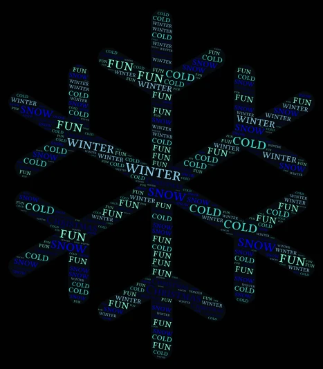 Winter word cloud art