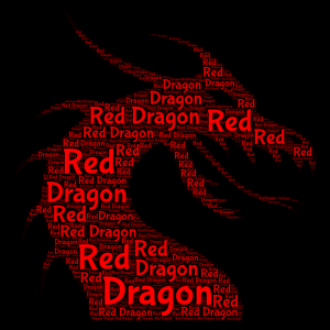 Red Dragon word cloud art