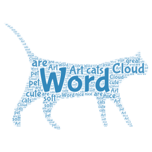 Cat word cloud art