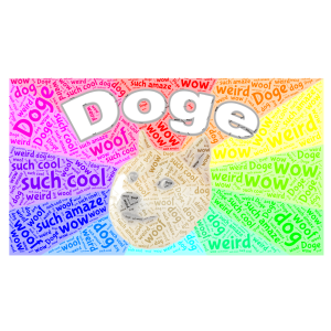So Doge! word cloud art