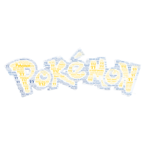 Pokémon word cloud art