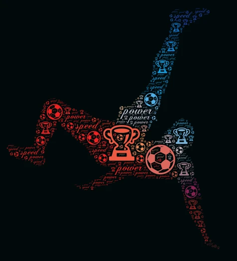 Soccer word cloud art
