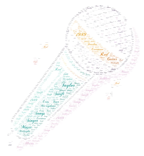 Taylor Swift word cloud art