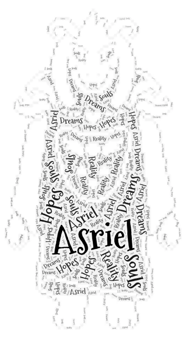 Asriel word cloud art