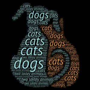 dogs and cats word cloud art