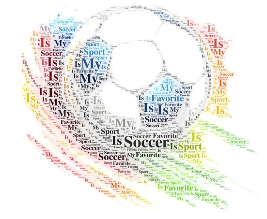 My Favorite Sport t is Soccer word cloud art