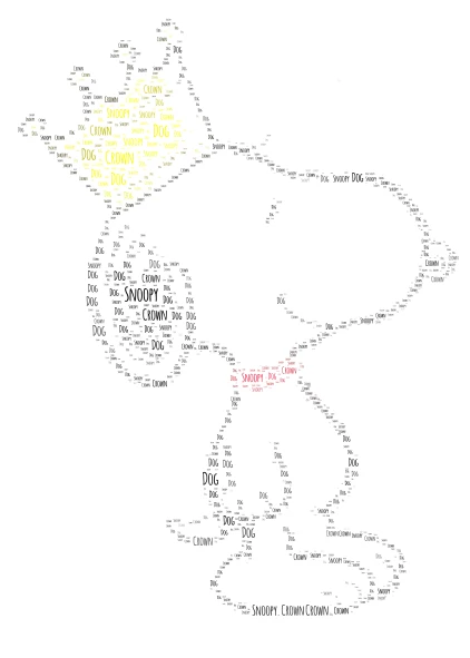 Snoopy word cloud art