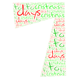 7 days to christmas word cloud art