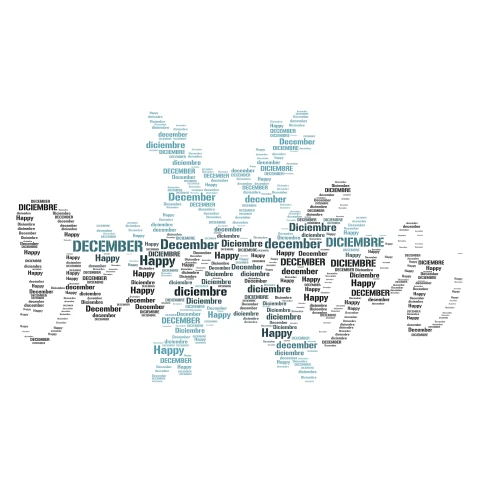 December word cloud art