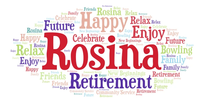 Retirement word cloud art
