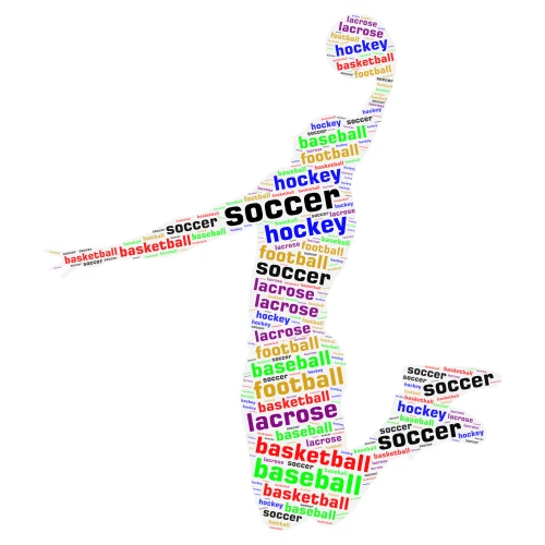 Sports word cloud art