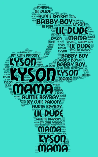 BEST NEPHEW EVER kyson word cloud art
