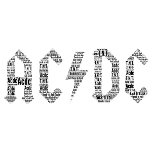 AC DC word cloud art