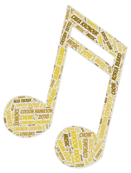 KR Choir Senior Musical Note word cloud art