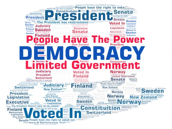Democracy word cloud art