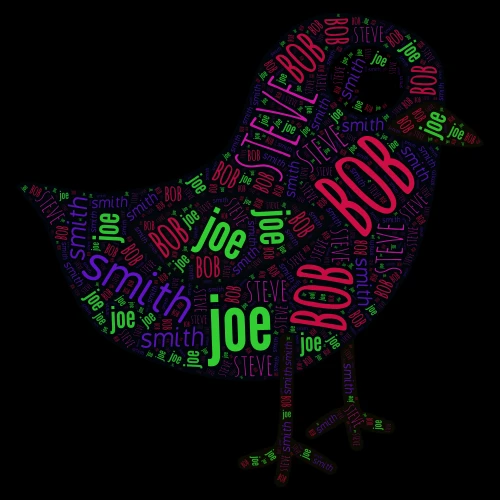 birdie word cloud art