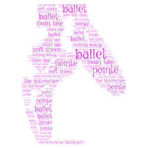 Copy of ballet tutu-changed to pointe shoes word cloud art