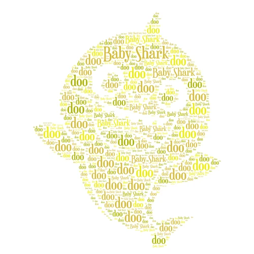 baby shark word cloud art