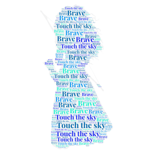 Brave: Touch the sky word cloud art