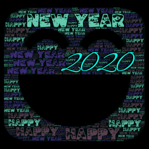 Happy New Year 🎉🎈❤ word cloud art