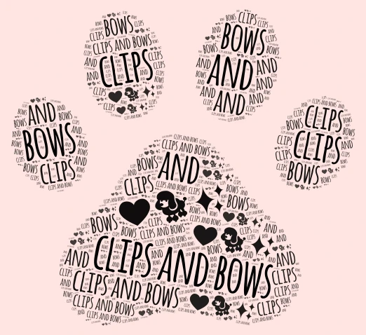 clips and bows word cloud art