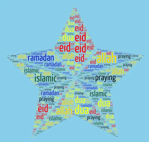 islamic word cloud art