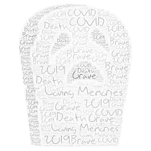 In Memory of those who died from COVID-19 word cloud art