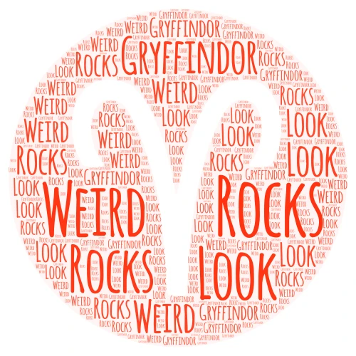 Aries word cloud art