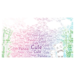 Cute Panda word cloud art